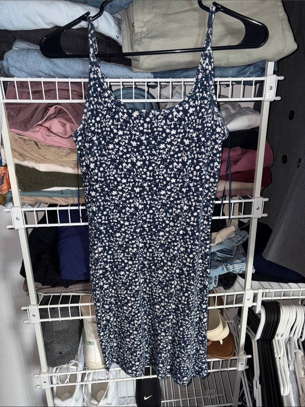 Old Navy Navy Blue Floral Slip Mini Dress